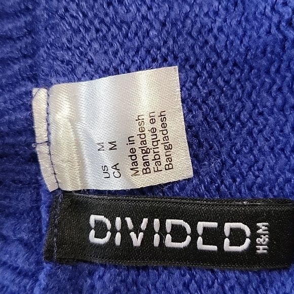 Divided Size M Short (almost Cropped) Boxy Cobalt Blue Long Sleeve Sweater - Picture 9 of 11